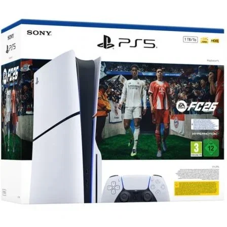 Sony Playstation 5 PS5 Slim Estándar 1TB Incluye Mando Dual Sense y Juego EA Sports FC 26 Chassis E Consola Nueva Generación Sony Playstation 5 PS5 Slim Estándar 1TB Incluye Mando Dual Sense y Juego EA Sports FC 26 Chassis E Consola Nueva Generación